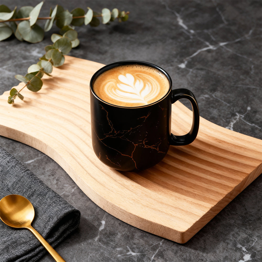 22oz Extra Large Ceramic Coffee Mug Marble Design