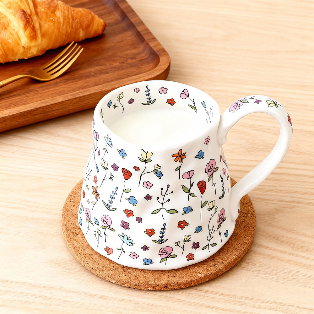 20oz Large Ceramic Coffee Mug Handmade Handle for Latte Tea and Cocoa