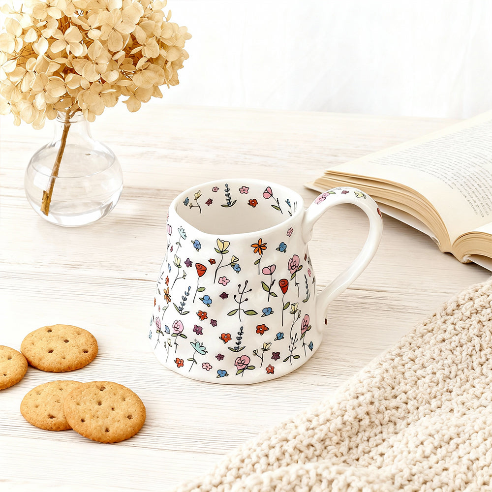 20oz Large Ceramic Coffee Mug Handmade Handle for Latte Tea and Cocoa