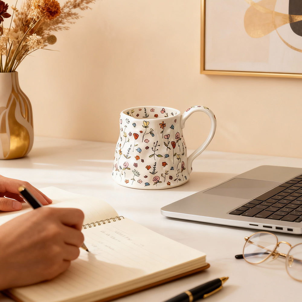 20oz Large Ceramic Coffee Mug Handmade Handle for Latte Tea and Cocoa