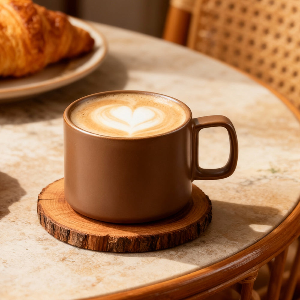 11oz Flat Bottom Ceramic Coffee Mug Tea Cup for Office and Home