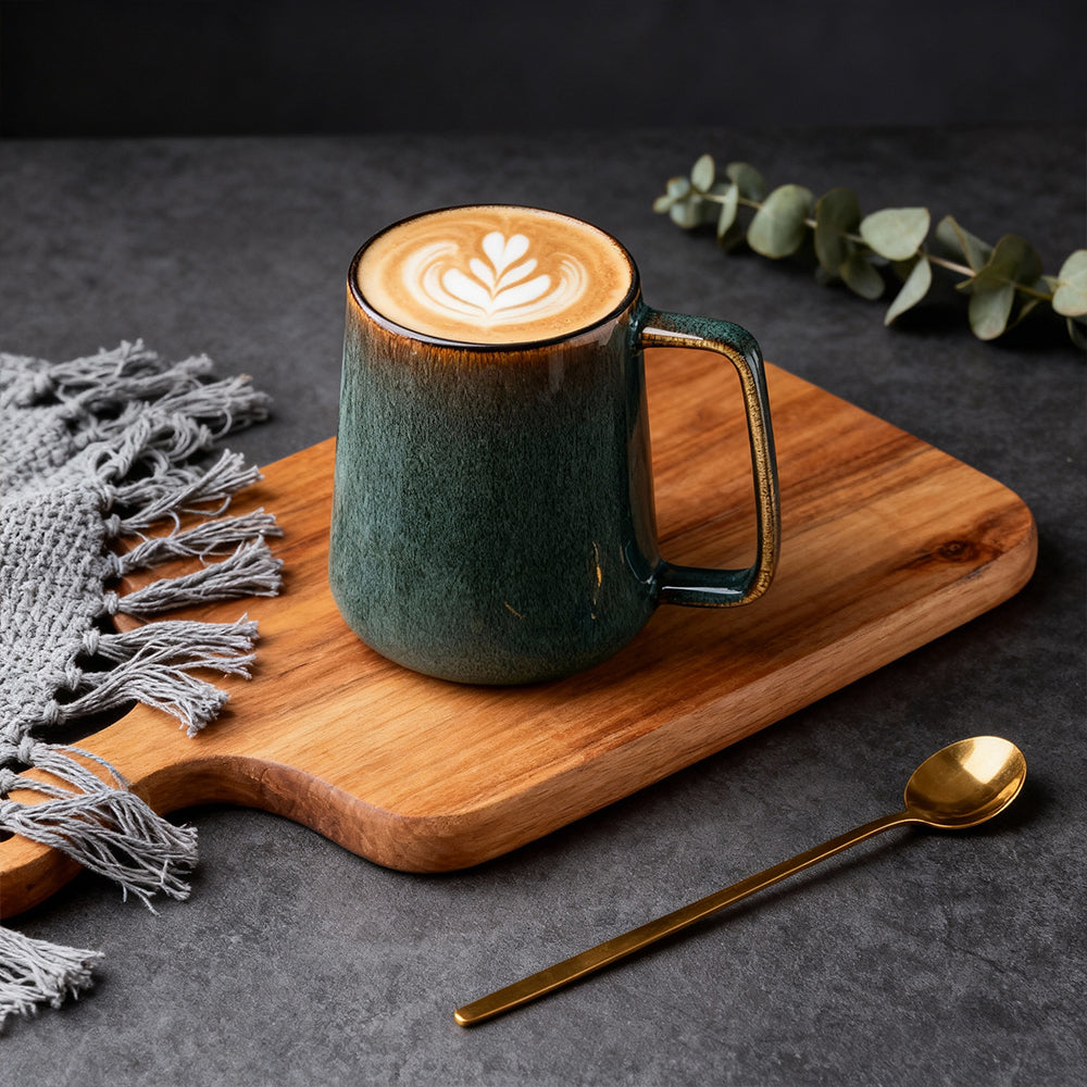 Jumbo 24oz Ceramic Coffee Mug Golden Handle Large Tea Cup for Home and Office