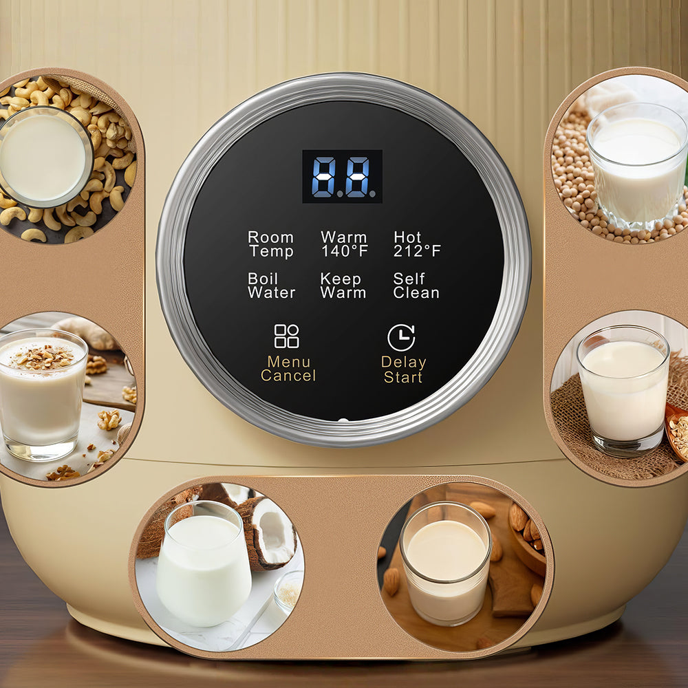 6-in-1 Nut Milk Maker 20oz, Soy Almond Oat Milk Machine with Self Clean